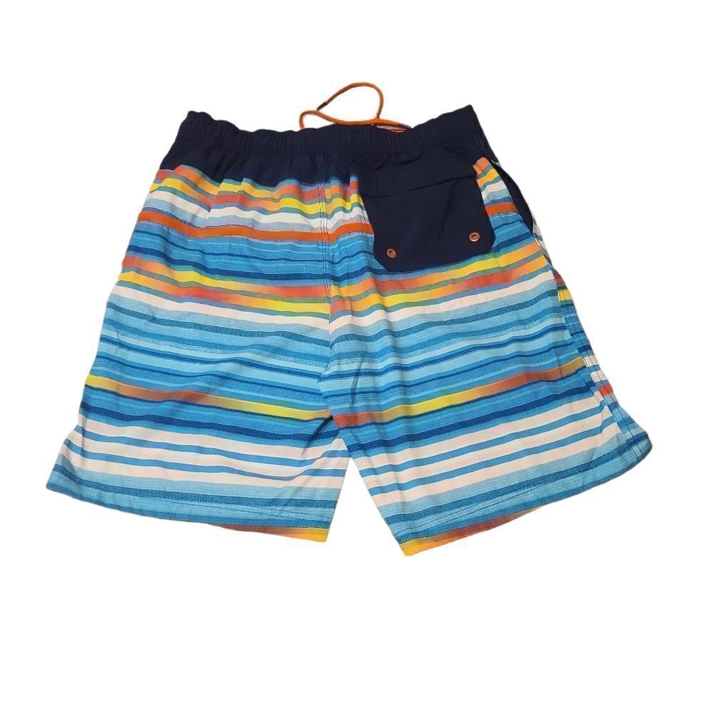 Speedo Blue Striped Swim Trunks Large - Picture 3 of 5